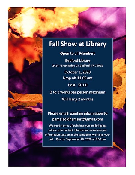 Trinity Arts Guild Fall Show at the Bedford Library