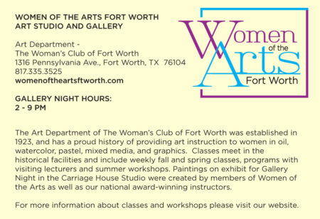 Fort Worth Gallery Night Exhibit at Women of the Arts Fort Worth