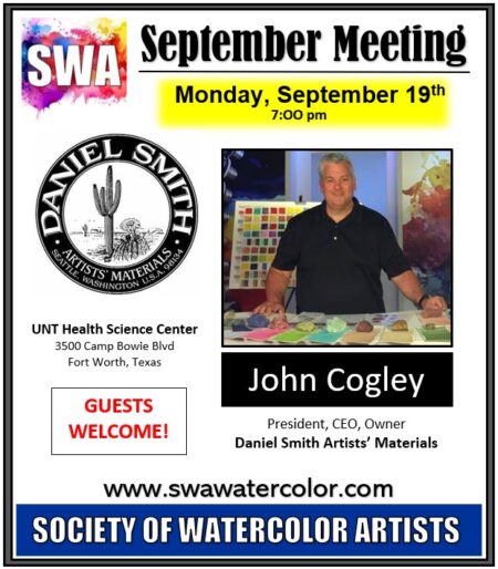 SWA Meeting Sept. 19 – John Cogley, Daniel Smith Artists’ Materials