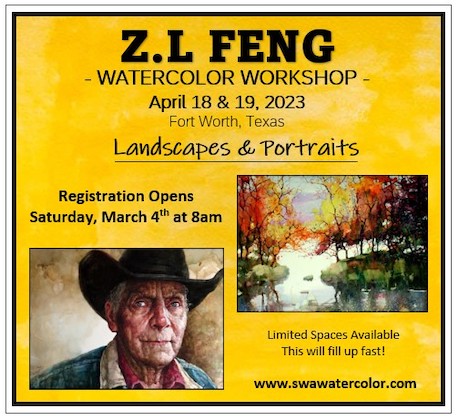 Z.L. Feng Watercolor Workshop April 18 & 19